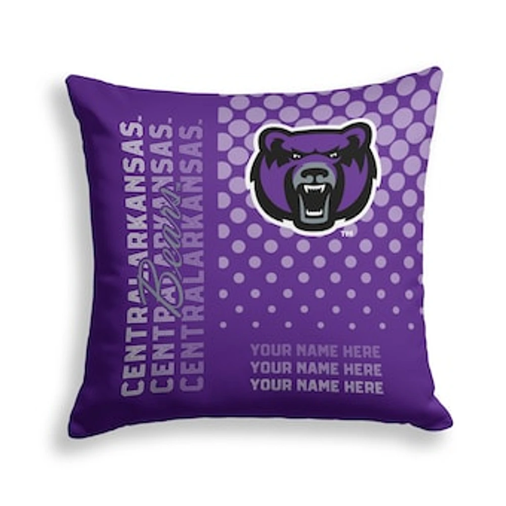 Pegasus Central Arkansas Bears 18" x 18" Script Dot Fade Personalized Decor Pillow