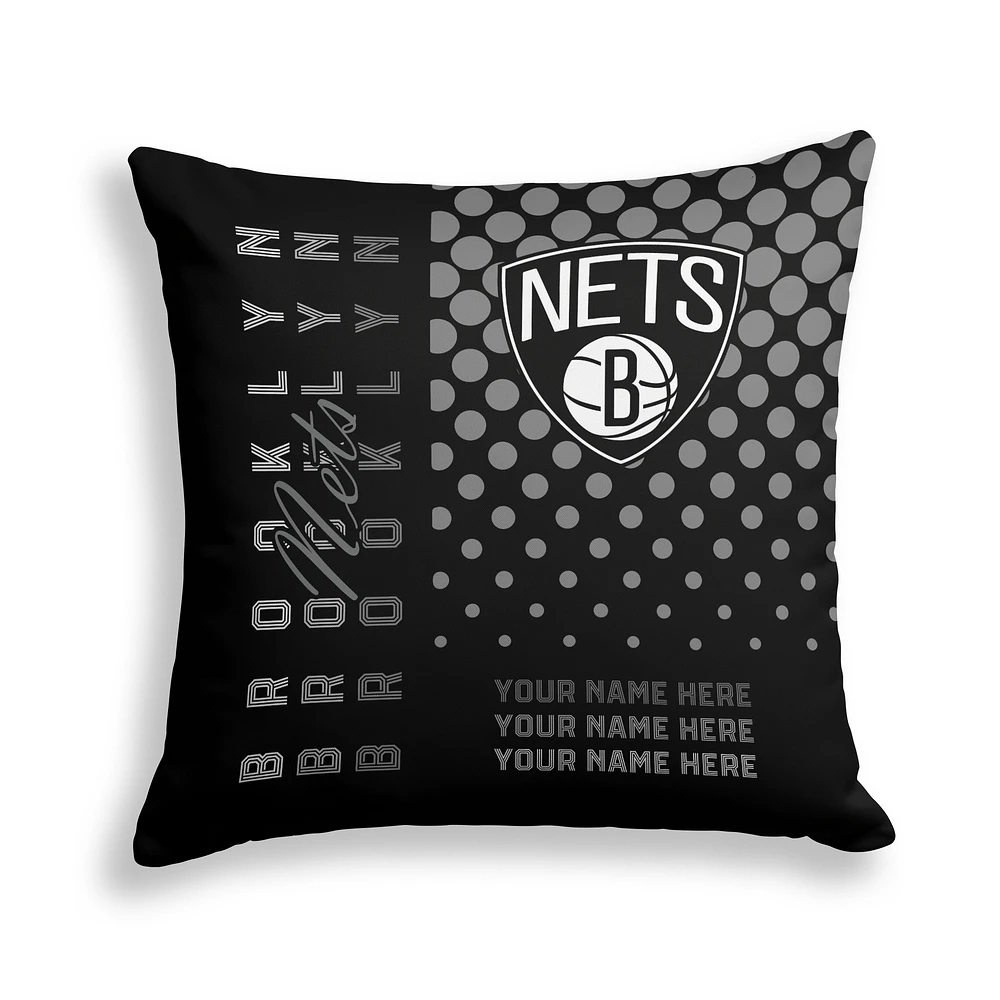 Pegasus Brooklyn Nets 18" x 18" Script Dot Fade Personalized Decor Pillow