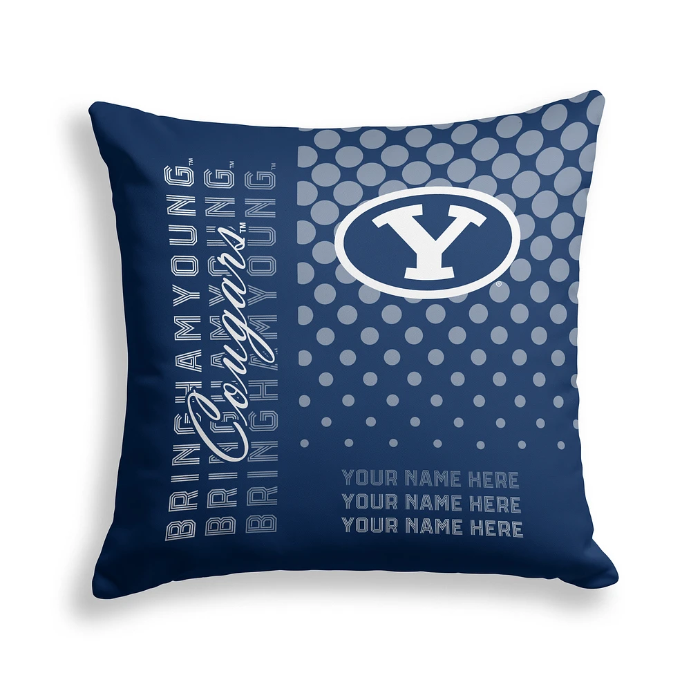 Pegasus BYU Cougars 18" x 18" Script Dot Fade Personalized Decor Pillow