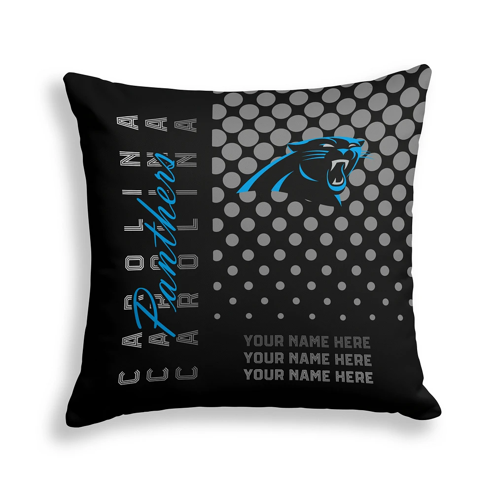 Pegasus Carolina Panthers 18" x 18" Script Dot Fade Personalized Decor Pillow