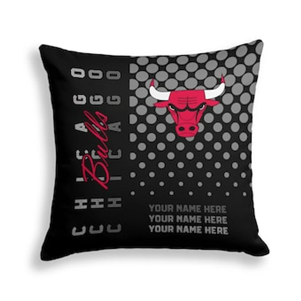 Pegasus Chicago Bulls 18" x 18" Script Dot Fade Personalized Decor Pillow