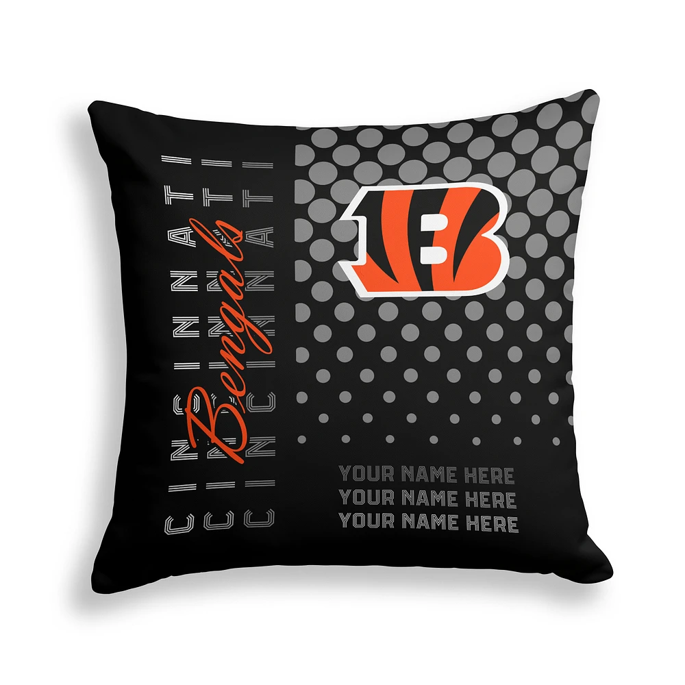 Pegasus Cincinnati Bengals 18" x 18" Script Dot Fade Personalized Decor Pillow