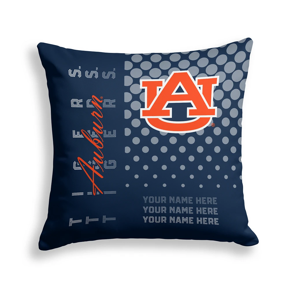 Pegasus Auburn Tigers 18" x 18" Script Dot Fade Personalized Decor Pillow