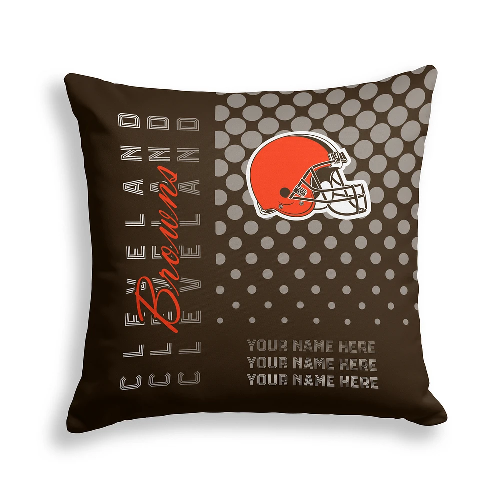 Pegasus Cleveland Browns 18" x 18" Script Dot Fade Personalized Decor Pillow