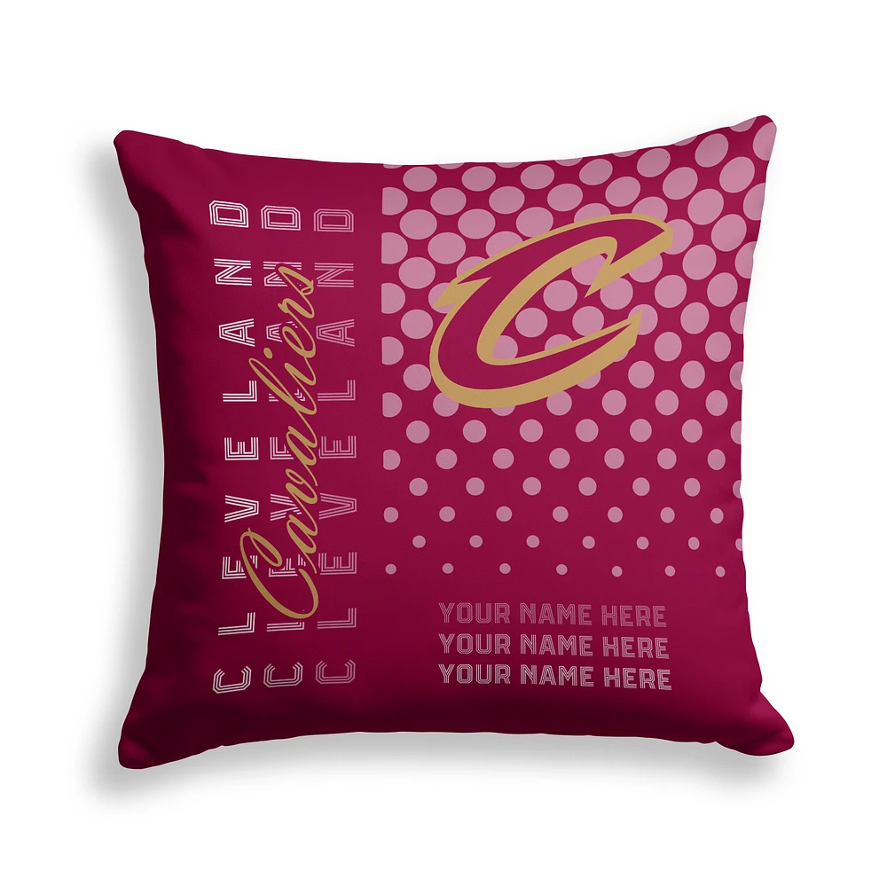 Pegasus Cleveland Cavaliers 18" x 18" Script Dot Fade Personalized Decor Pillow