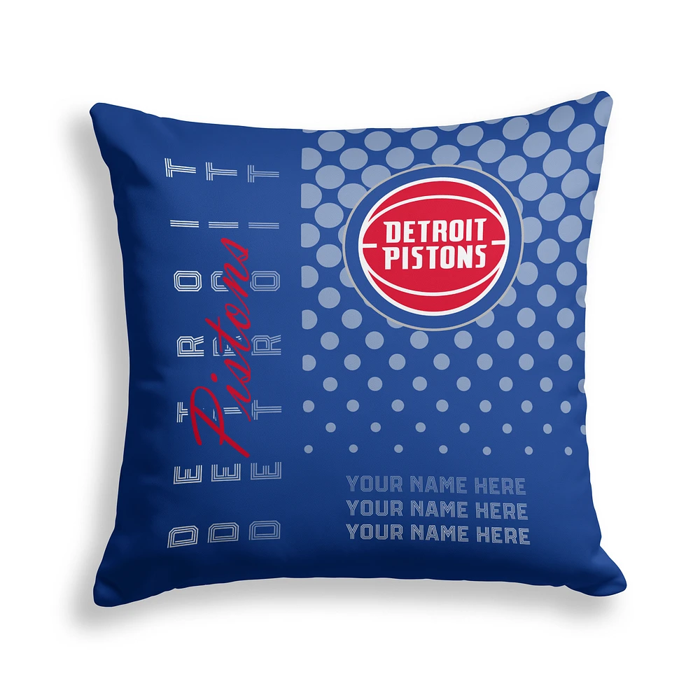 Pegasus Detroit Pistons 18" x 18" Script Dot Fade Personalized Decor Pillow
