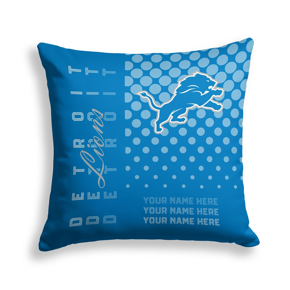Pegasus Detroit Lions 18" x 18" Script Dot Fade Personalized Decor Pillow