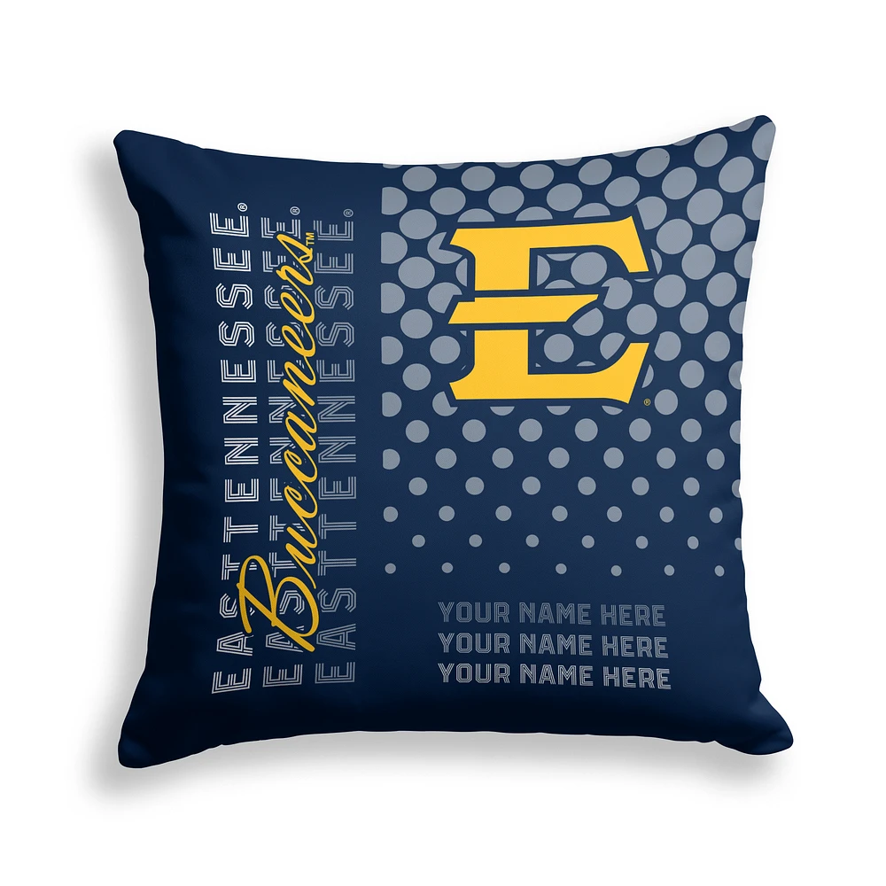 Pegasus ETSU Buccaneers 18" x 18" Script Dot Fade Personalized Decor Pillow