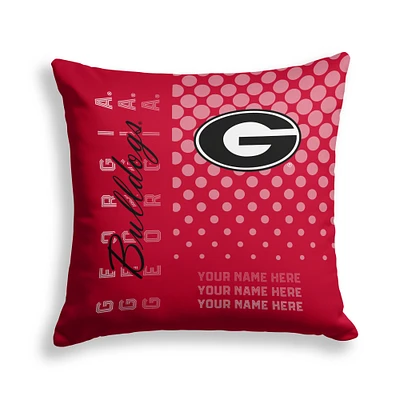 Pegasus Georgia Bulldogs 18" x 18" Script Dot Fade Personalized Decor Pillow