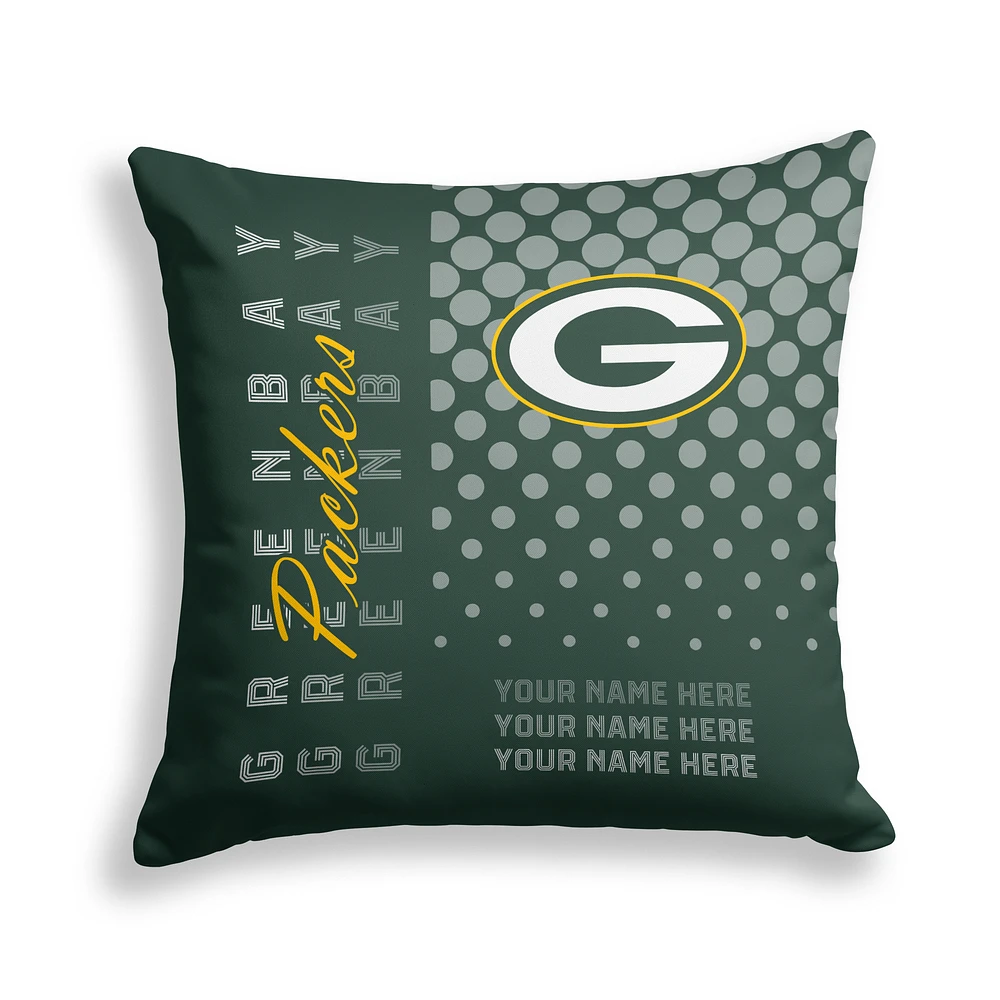 Pegasus Green Bay Packers 18" x 18" Script Dot Fade Personalized Decor Pillow