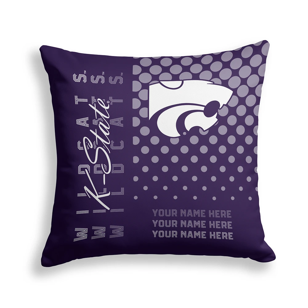 Pegasus Kansas State Wildcats 18" x 18" Script Dot Fade Personalized Decor Pillow