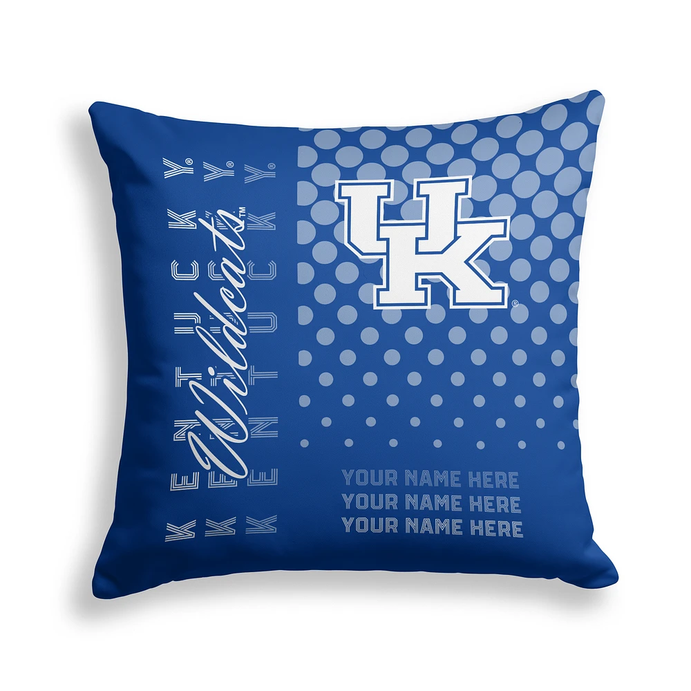 Pegasus Kentucky Wildcats 18" x 18" Script Dot Fade Personalized Decor Pillow