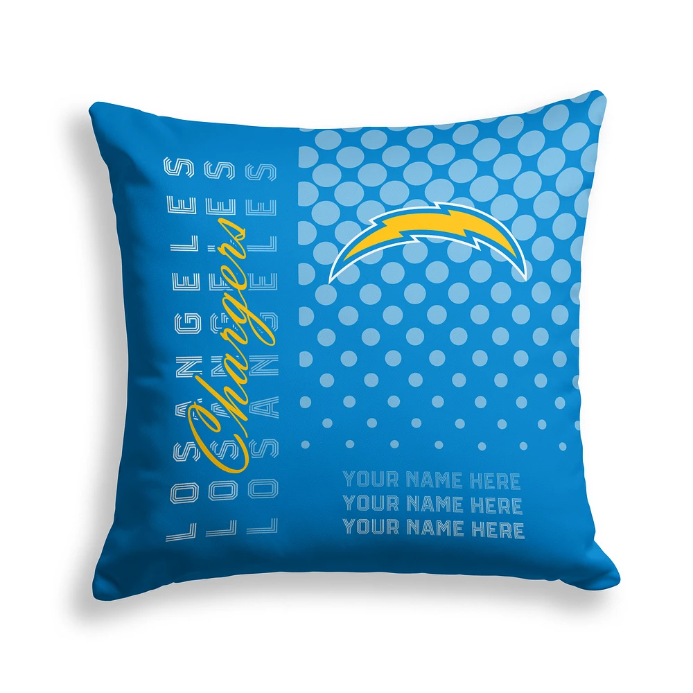 Pegasus Los Angeles Chargers 18" x 18" Script Dot Fade Personalized Decor Pillow
