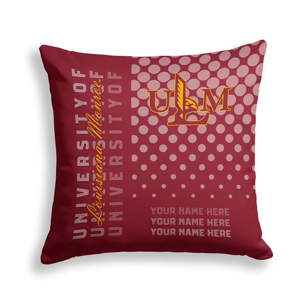 Pegasus ULM Warhawks 18" x 18" Script Dot Fade Personalized Decor Pillow