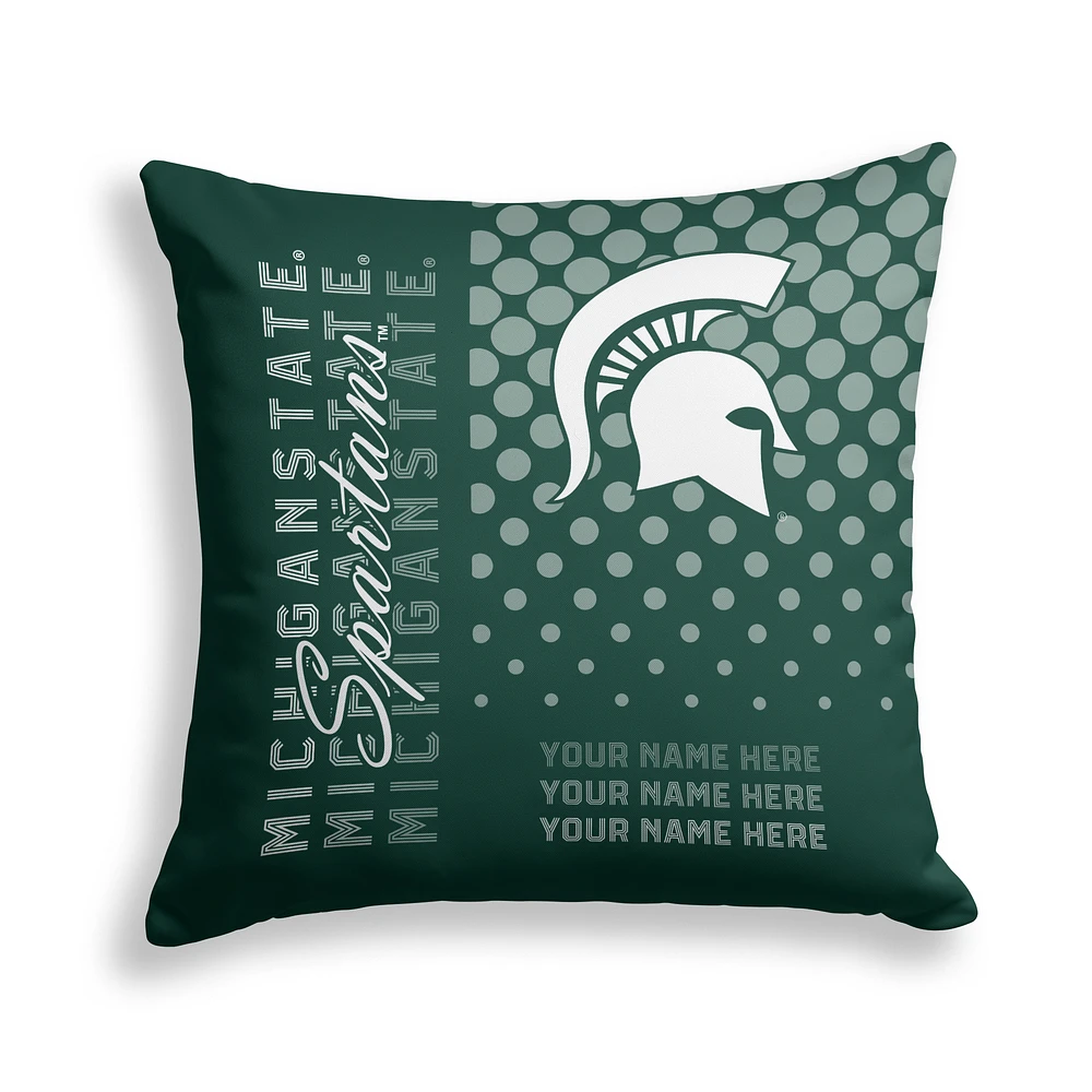 Pegasus Michigan State Spartans 18" x 18" Script Dot Fade Personalized Decor Pillow