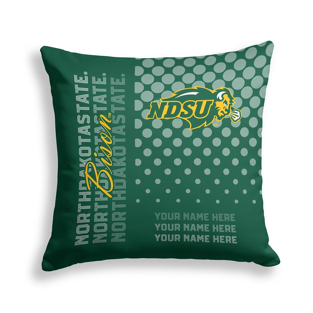 Pegasus NDSU Bison 18" x 18" Script Dot Fade Personalized Decor Pillow