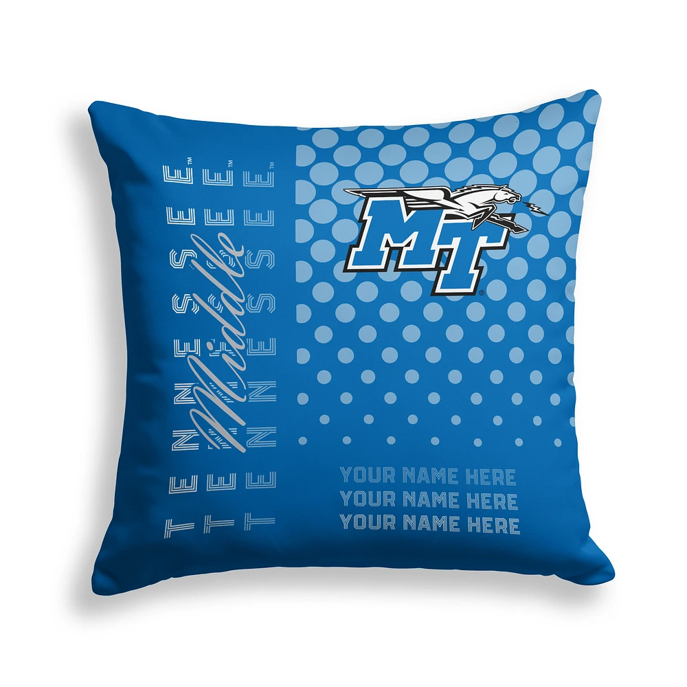 Pegasus MTSU Blue Raiders 18" x 18" Script Dot Fade Personalized Decor Pillow
