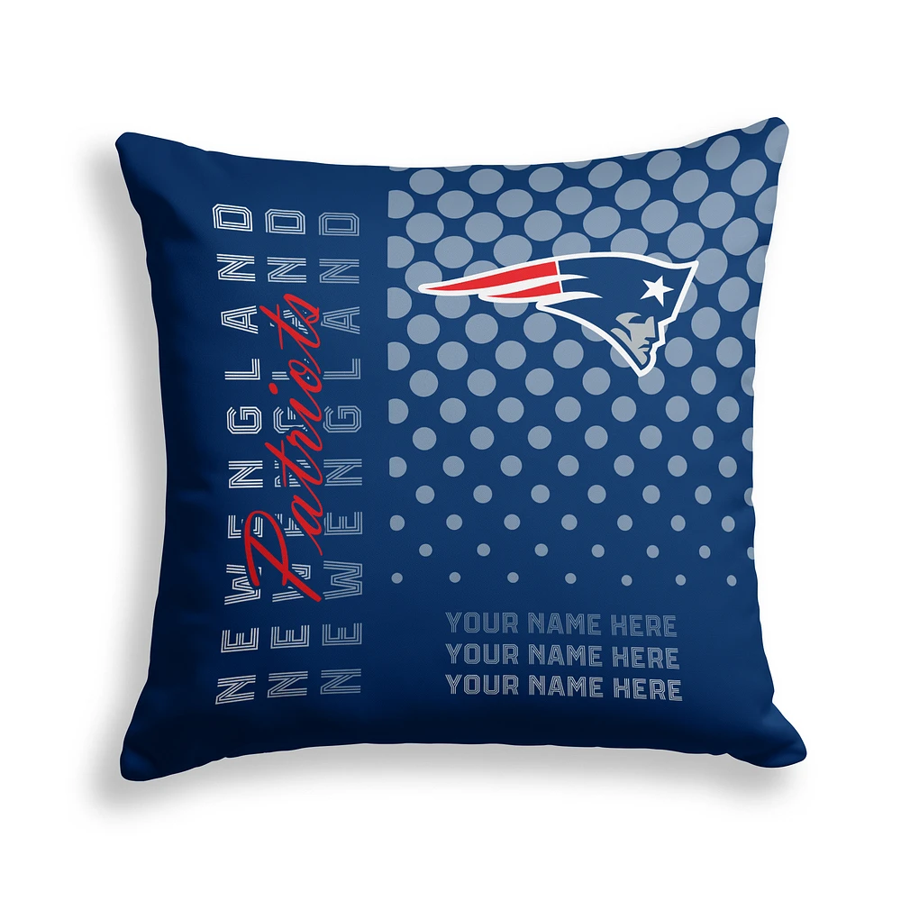 Pegasus New England Patriots 18" x 18" Script Dot Fade Personalized Decor Pillow