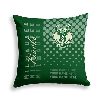 Pegasus Milwaukee Bucks 18" x 18" Script Dot Fade Personalized Decor Pillow