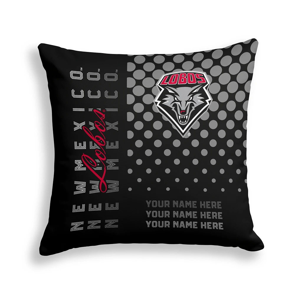 Pegasus New Mexico Lobos 18" x 18" Script Dot Fade Personalized Decor Pillow