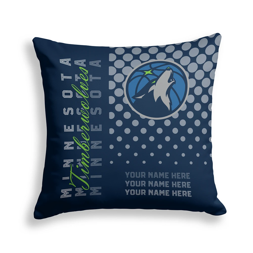 Pegasus Minnesota Timberwolves 18" x 18" Script Dot Fade Personalized Decor Pillow