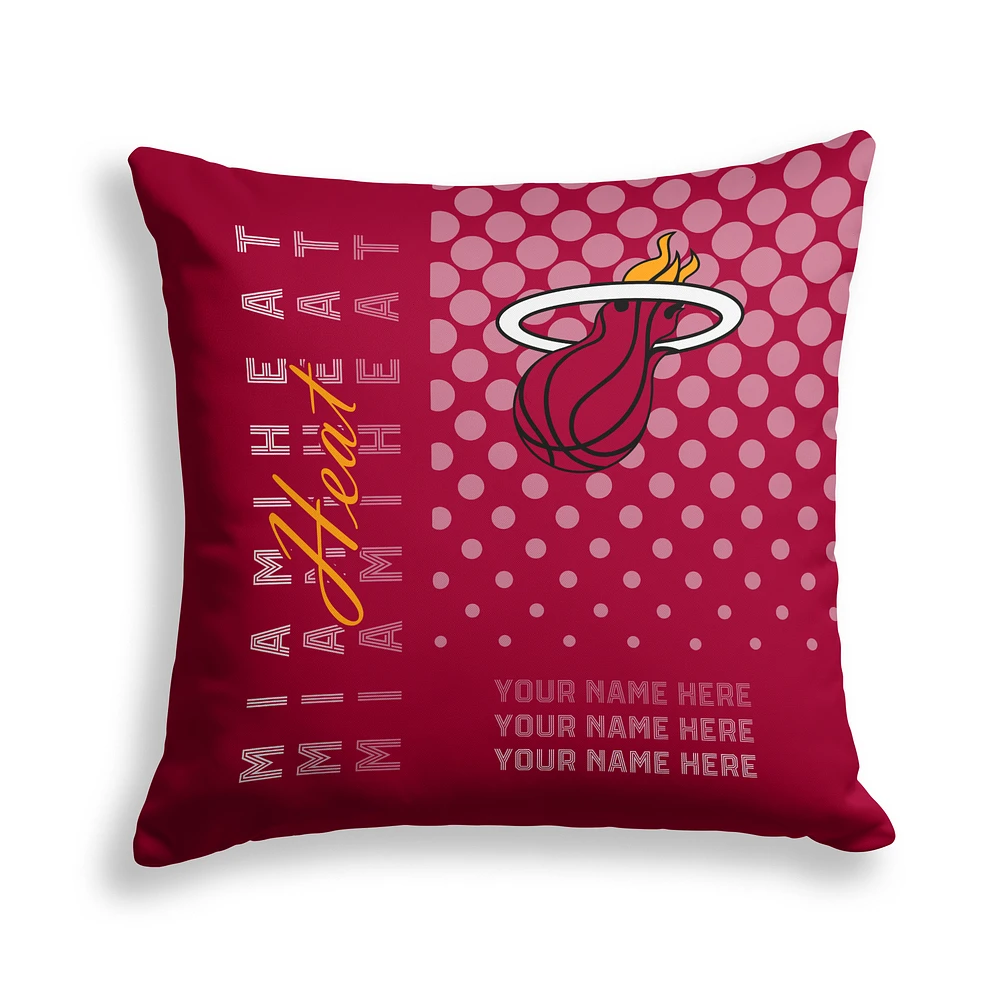 Pegasus Miami Heat 18" x 18" Script Dot Fade Personalized Decor Pillow