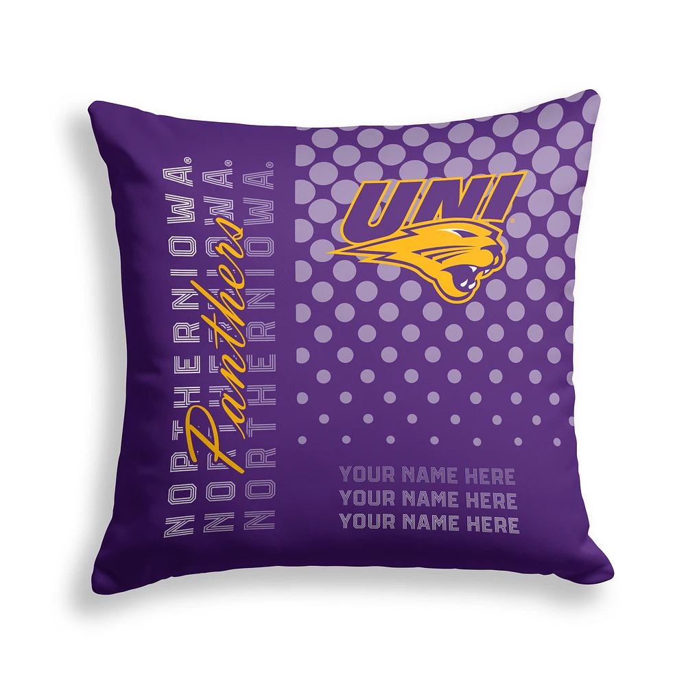 Pegasus Northern Iowa Panthers 18" x 18" Script Dot Fade Personalized Decor Pillow