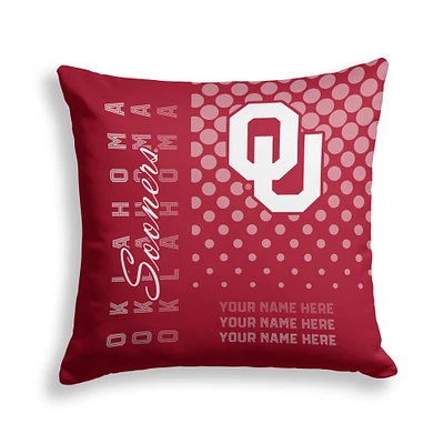 Pegasus Oklahoma Sooners 18" x 18" Script Dot Fade Personalized Decor Pillow