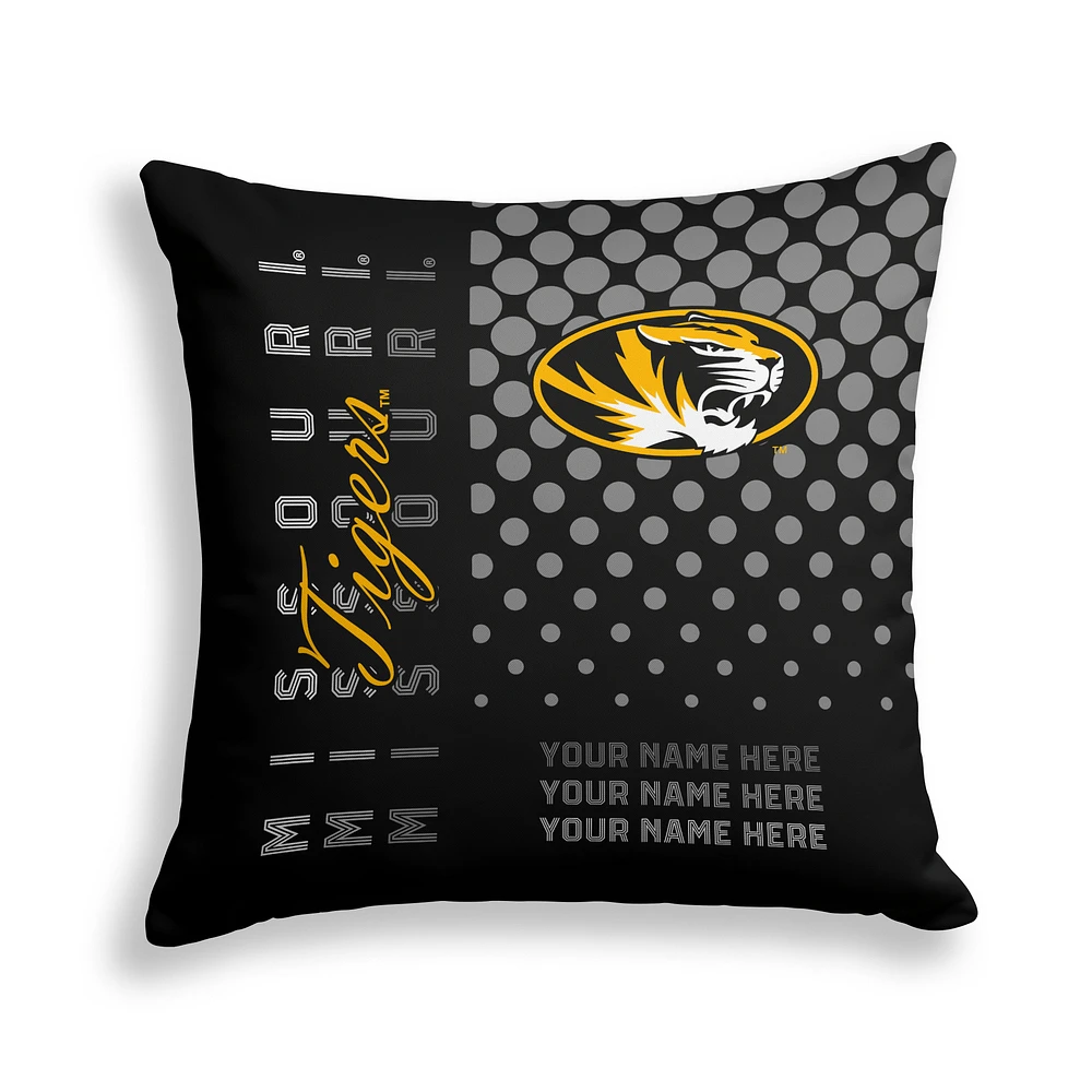 Pegasus Missouri Tigers 18" x 18" Script Dot Fade Personalized Decor Pillow