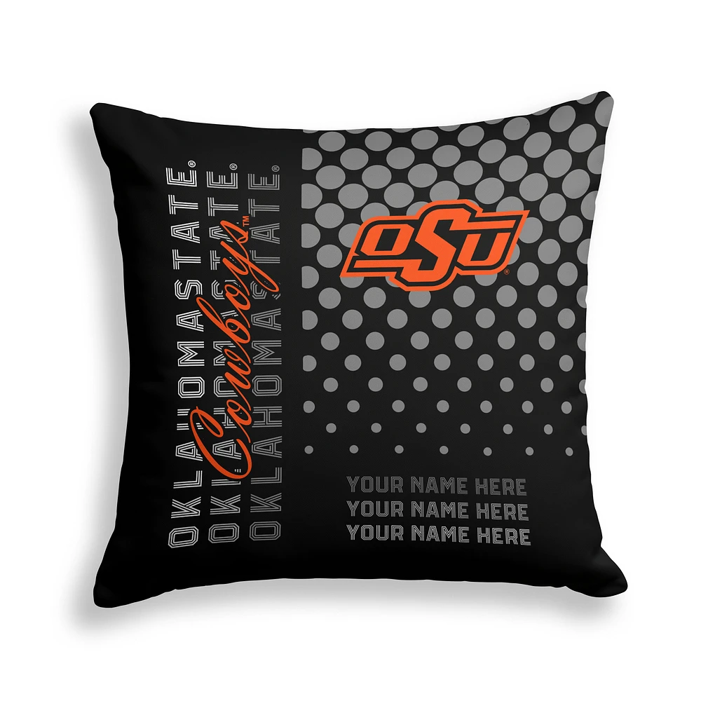 Pegasus Oklahoma State Cowboys 18" x 18" Script Dot Fade Personalized Decor Pillow