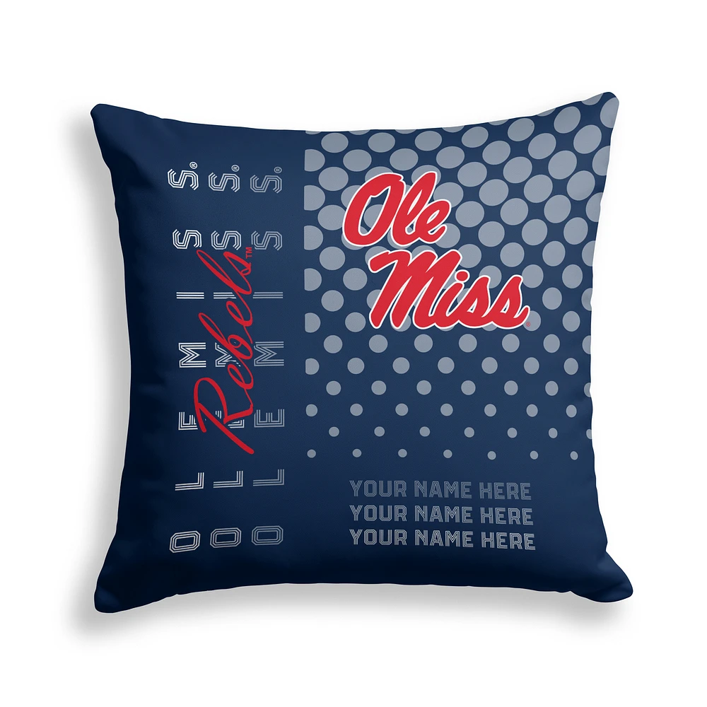 Pegasus Ole Miss Rebels 18" x 18" Script Dot Fade Personalized Decor Pillow