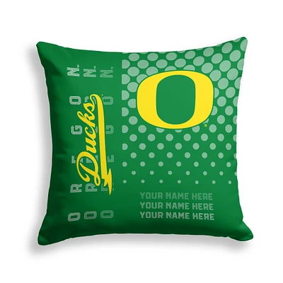 Pegasus Oregon Ducks 18" x 18" Script Dot Fade Personalized Decor Pillow