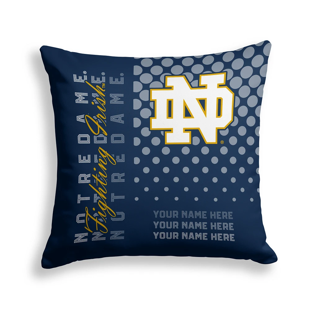 Pegasus Notre Dame Fighting Irish 18" x 18" Script Dot Fade Personalized Decor Pillow