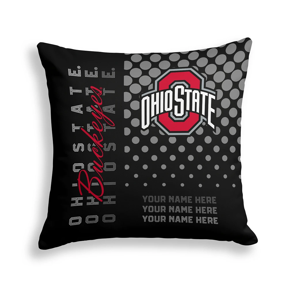 Pegasus Ohio State Buckeyes 18" x 18" Script Dot Fade Personalized Decor Pillow