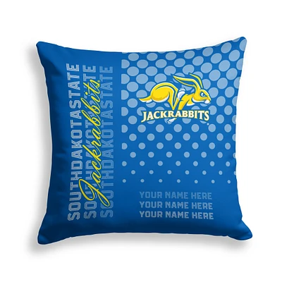 Pegasus South Dakota State Jackrabbits 18" x 18" Script Dot Fade Personalized Decor Pillow
