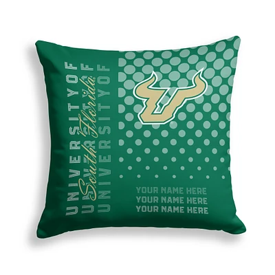 Pegasus South Florida Bulls 18" x 18" Script Dot Fade Personalized Decor Pillow