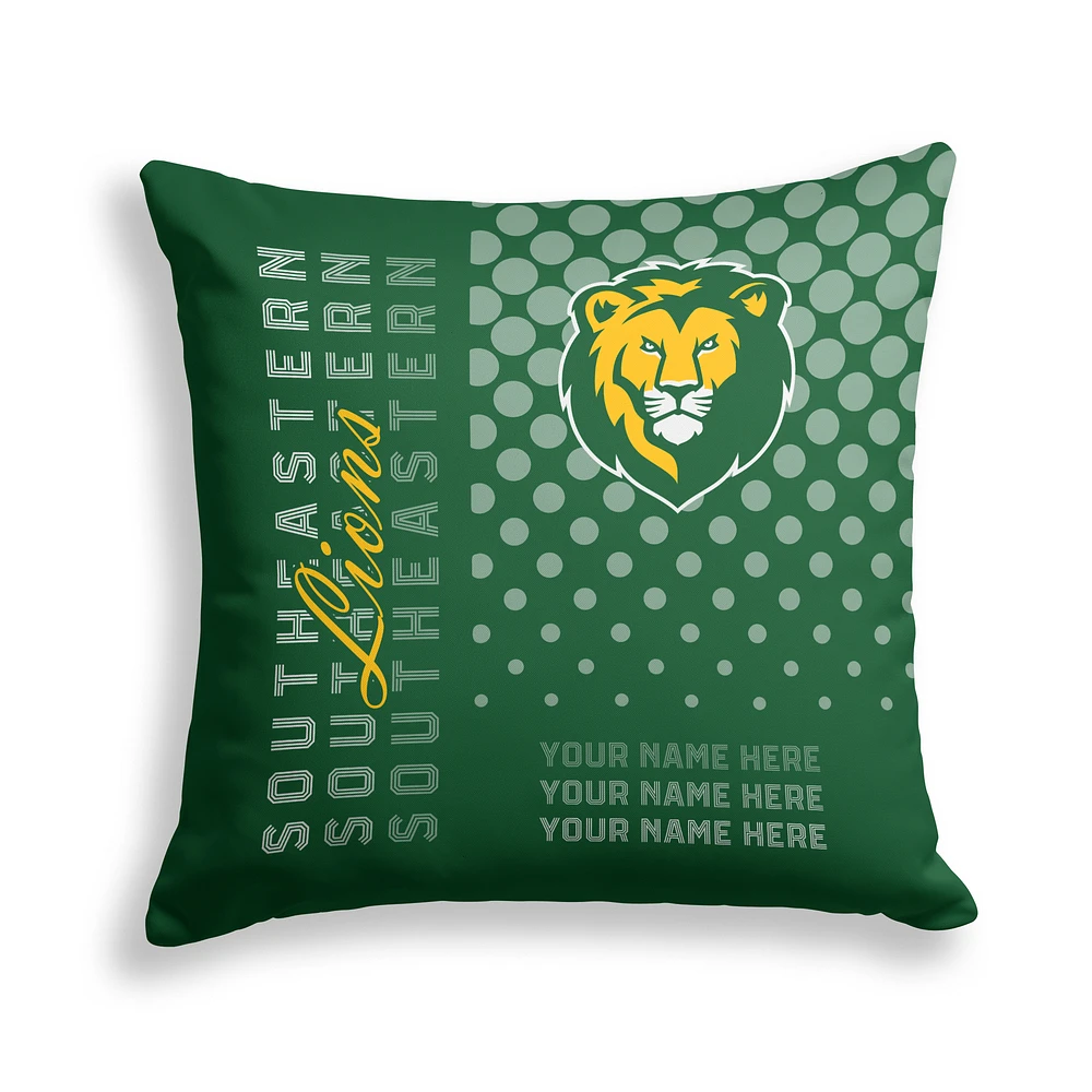 Pegasus Southeastern Louisiana Lions 18" x 18" Script Dot Fade Personalized Decor Pillow