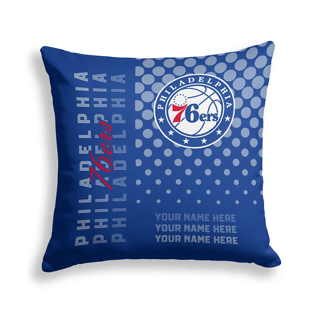 Pegasus Philadelphia 76ers 18" x 18" Script Dot Fade Personalized Decor Pillow