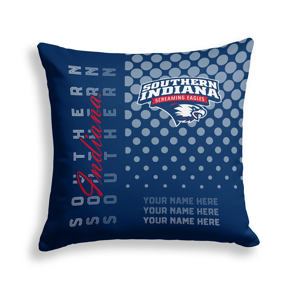 Pegasus Southern Indiana Screaming Eagles 18" x 18" Script Dot Fade Personalized Decor Pillow