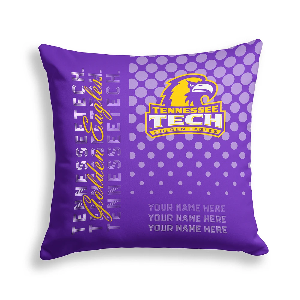Pegasus Tennessee Tech Golden Eagles 18" x 18" Script Dot Fade Personalized Decor Pillow
