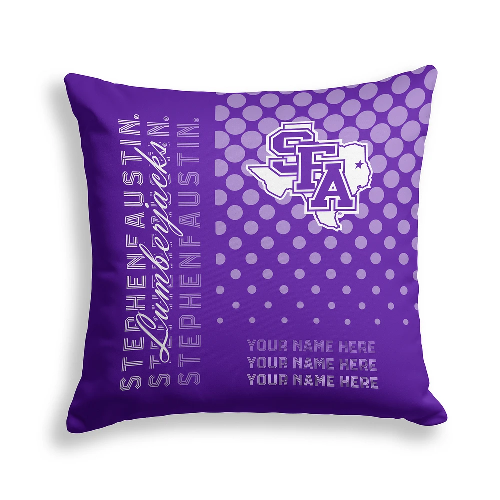 Pegasus Stephen F Austin Lumberjacks 18" x 18" Script Dot Fade Personalized Decor Pillow