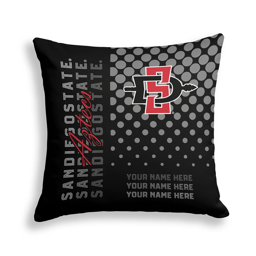 Pegasus San Diego State Aztecs 18" x 18" Script Dot Fade Personalized Decor Pillow