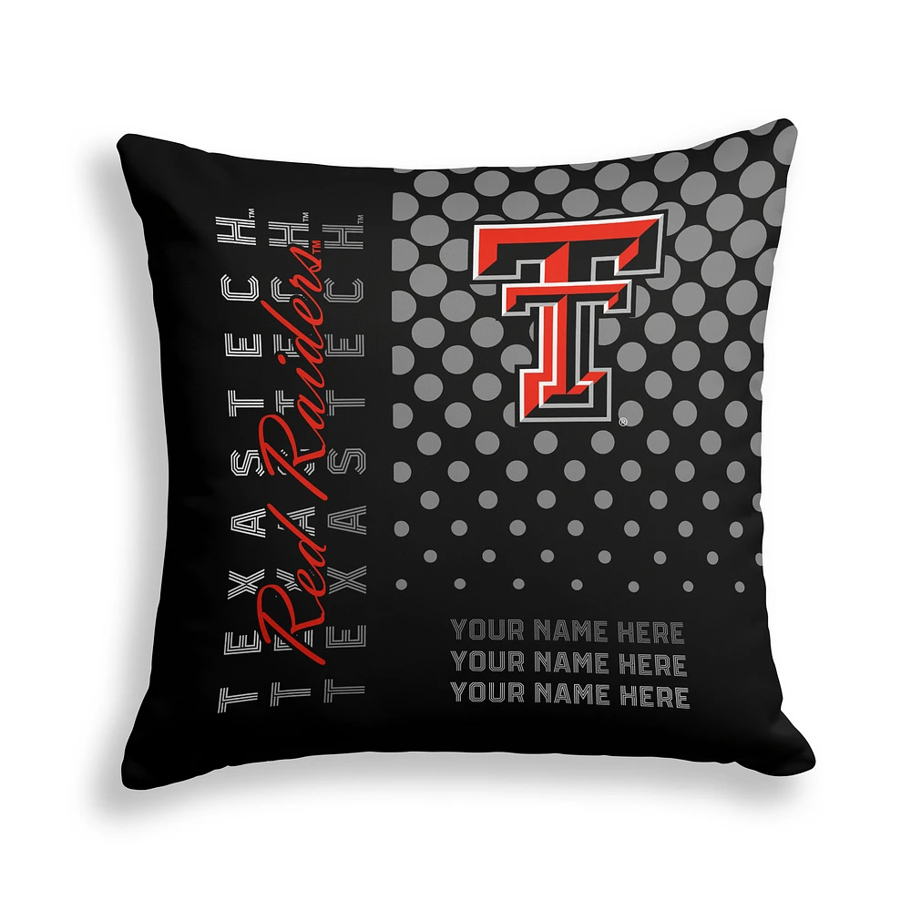 Pegasus Texas Tech Red Raiders 18" x 18" Script Dot Fade Personalized Decor Pillow