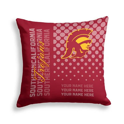 Pegasus USC Trojans 18" x 18" Script Dot Fade Personalized Decor Pillow