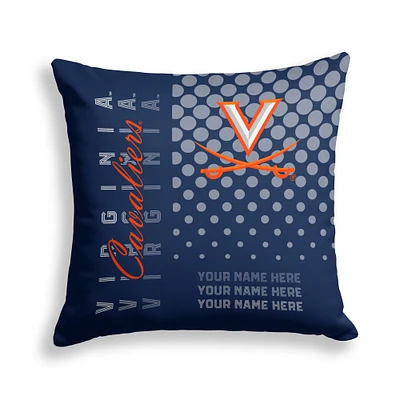 Pegasus Virginia Cavaliers 18" x 18" Script Dot Fade Personalized Decor Pillow