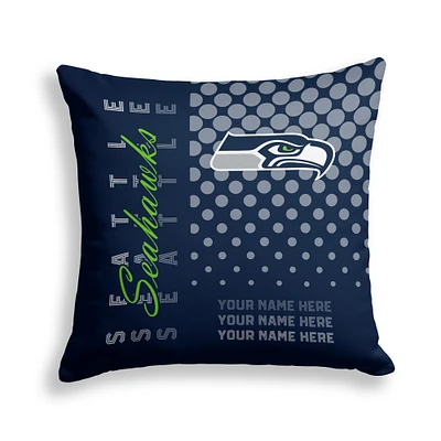 Pegasus Seattle Seahawks 18" x 18" Script Dot Fade Personalized Decor Pillow