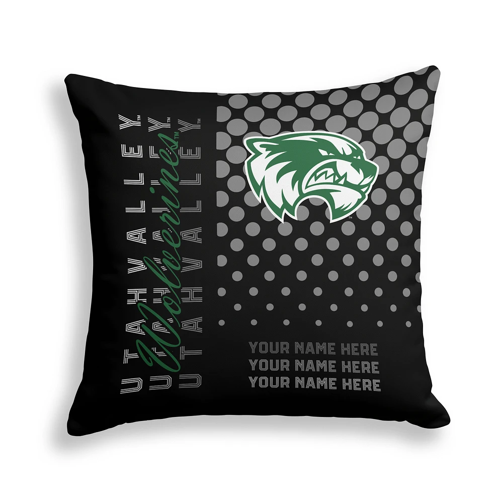Pegasus Utah Valley Wolverines 18" x 18" Script Dot Fade Personalized Decor Pillow