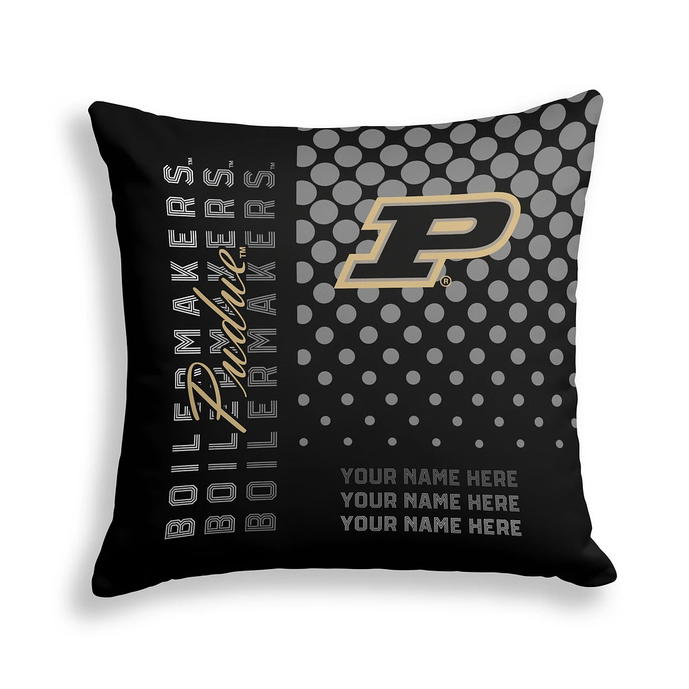 Pegasus Purdue Boilermakers 18" x 18" Script Dot Fade Personalized Decor Pillow