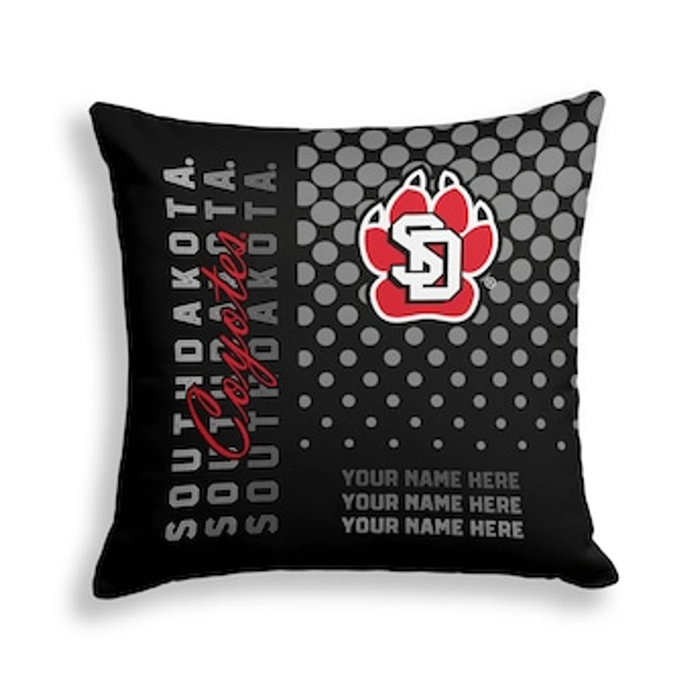 Pegasus South Dakota Coyotes 18" x 18" Script Dot Fade Personalized Decor Pillow