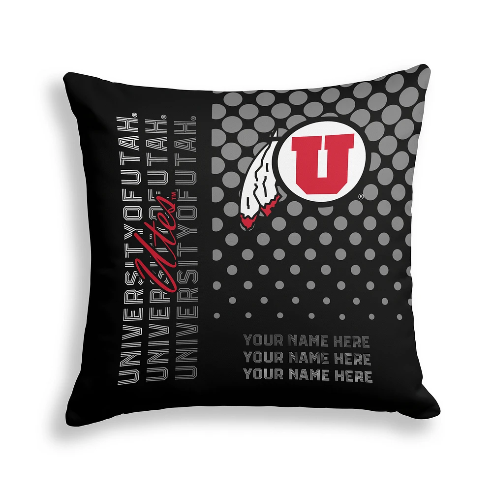 Pegasus Utah Utes 18" x 18" Script Dot Fade Personalized Decor Pillow